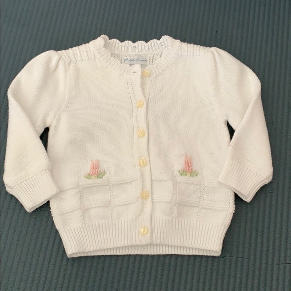 Ralph Lauren girls bunny detail sweater. 9m. NWT